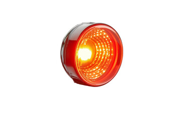 Close Up of a Red Light on White Background