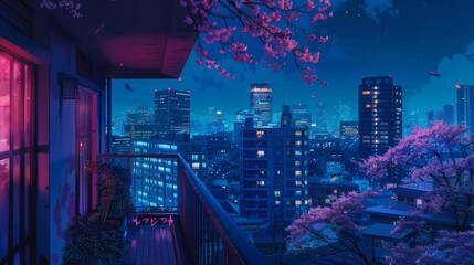 Lo-fi Tokyo at night | Terrace vibes