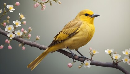 Fototapeta premium yellow wagtail on a branch