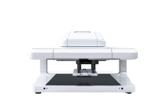 Modern Flatbed Scanner Operating on a White Background