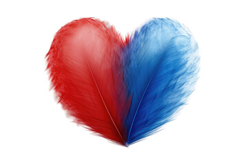 Ethereal Feathers Embrace: A Heart-Shaped Connection. On a Clear PNG or White Background.
