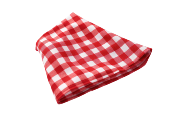 Timeless Elegance: Red and White Checkered Cloth. On a Clear PNG or White Background.