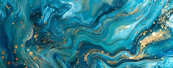 Obraz premium Abstract blue and gold marble texture