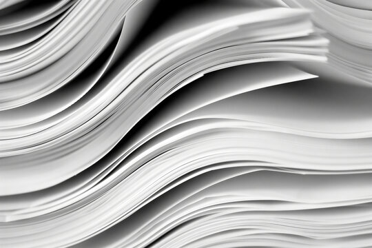 Close-up of a bending stack of paper