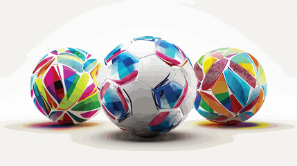 Closeup official UEFA EURO 2012 balls flat vector isolated - obrazy, fototapety, plakaty