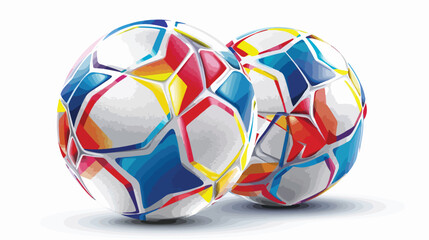 Closeup official UEFA EURO 2012 balls flat vector isolated - obrazy, fototapety, plakaty