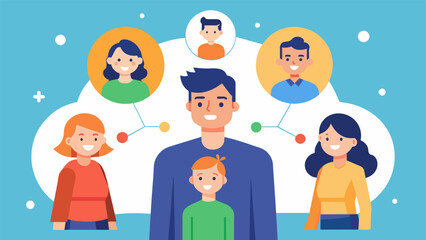 Fototapeta premium A series of interconnected circles with varying sizes representing the complex layers of family relationships and the extent to which they can