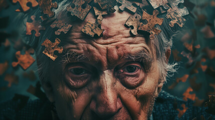 Conceptual image illustrating Alzheimer's and mental disorders