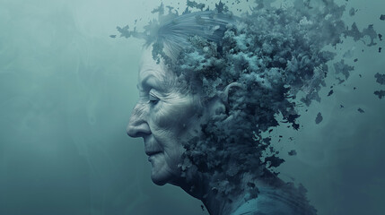 Conceptual image illustrating Alzheimer's and mental disorders