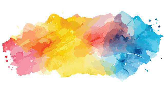 Colorful abstract watercolor background texture flat
