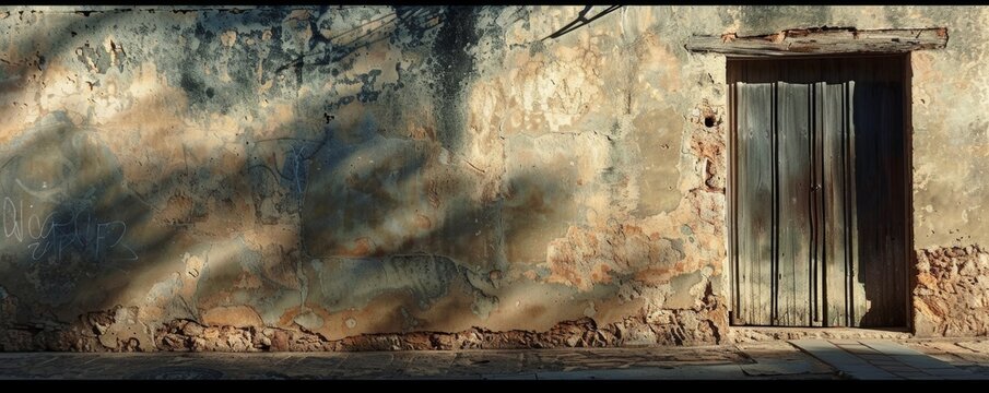 Aged wall with rustic door