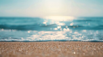 Golden Sands and Sunlit Waves: A Serene Beach Bokeh Dreamscape - Generative AI
