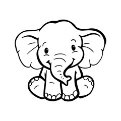 Cute baby elephant vector illustration