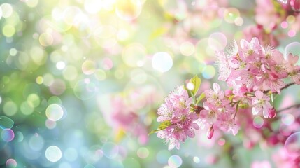 Dreamy Spring and summers Blooms and Ethereal Light Amidst Soft Bokeh - Generative AI