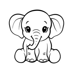 Cute baby elephant vector illustration