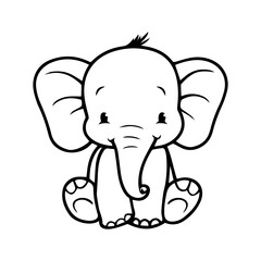 Cute baby elephant vector illustration