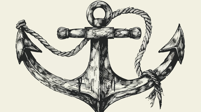 Anchor. Hand drawn sketch. Illustration 