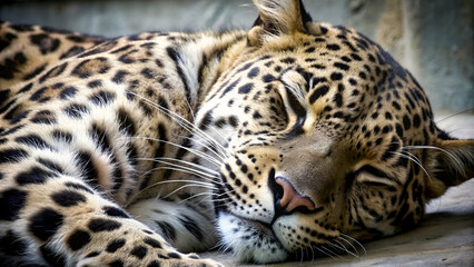 Persian leopard sleeping