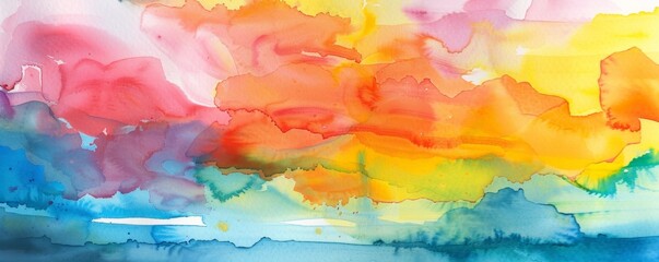 Fototapeta na wymiar Abstract colorful watercolor painting background
