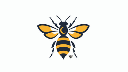 Naklejka premium Bee logo template vector icon Flat vector isolated on