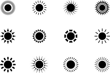 Set of sun icons - vector