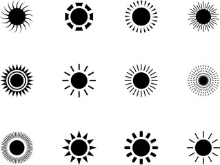 Set of sun icons - vector