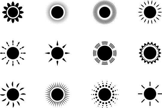 Set of sun icons - vector