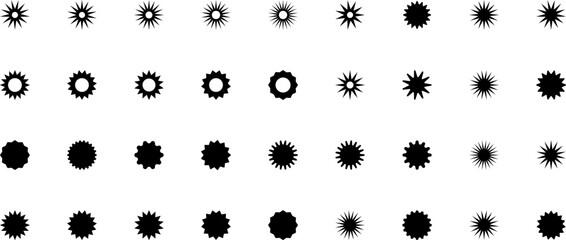 Set of sun icons - vector