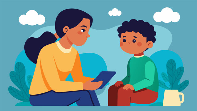 A parent and child engaged in a conversation during a therapy session showing the importance of effective communication in building a strong