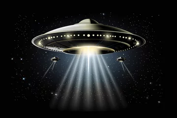 Afwasbaar Fotobehang UFO a group of ufos in the sky