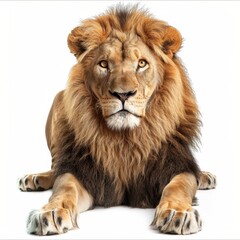 lion on white background isolated