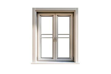 Modern and minimal house window for interior decoration isolated on background, open office glass window frame.