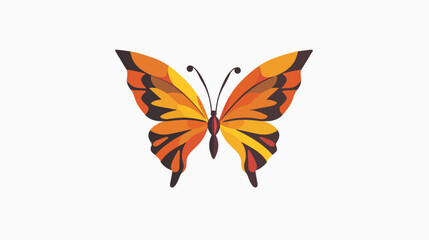 Fototapeta na wymiar Butterfly vector logo Flat vector isolated on white background