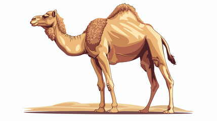 Camel  hand drawn vector illustration isolated Flat