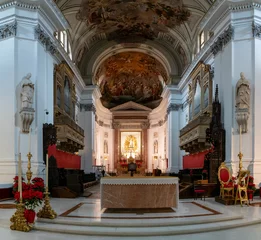 Tuinposter view of the main altar in the central nave of the Palermo Cathedral © makasana photo