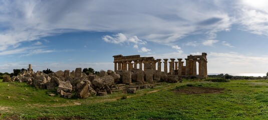 view of Temple E and  Temple F at Selinunte in Sicily