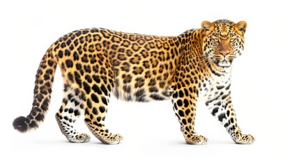 Naklejka premium leopard on white background isolated
