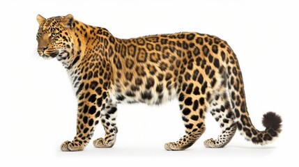 leopard on white background isolated