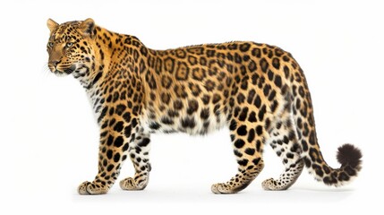Fototapeta premium leopard on white background isolated