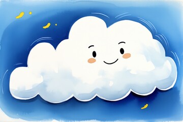 A smiling cloud processing data