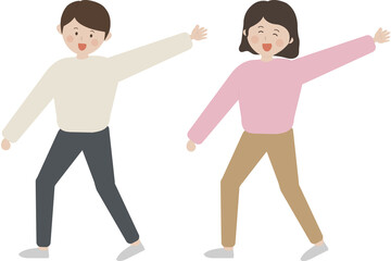 즐겁게 산책하는 부부 커플