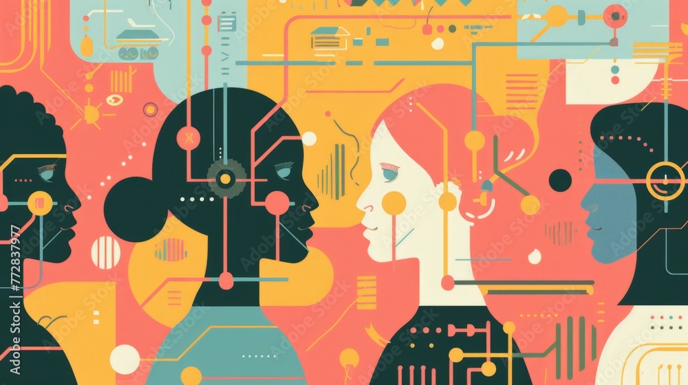 Poster intersection of human and artificial intelligence in modern technology