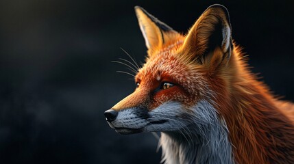 Obraz premium a close up of a fox