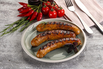 Grilled meat sausages with spices
