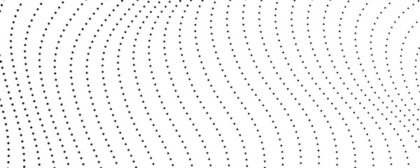 Naklejka premium Halftone monochrome background with flowing dots