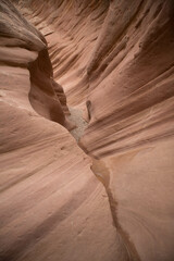 hiking through little wild horse canyon, Utah, USA