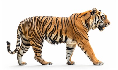 Fototapeta premium tiger on white background isolated
