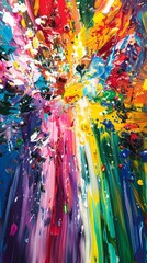 Explosion of colors in abstract painting