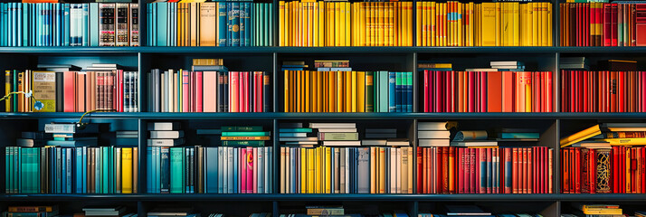 A Literary Journey: Shelves Laden with Books, Offering a Portal to Endless Knowledge and Escapade for the Avid Reader