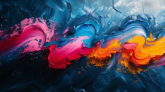 Vibrant abstract acrylic painting